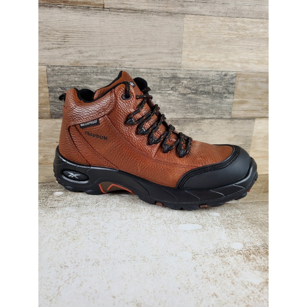 Reebok Tiahawk Womens Work Boot Sz 9 M Brown Leather Waterproof Composite Toe